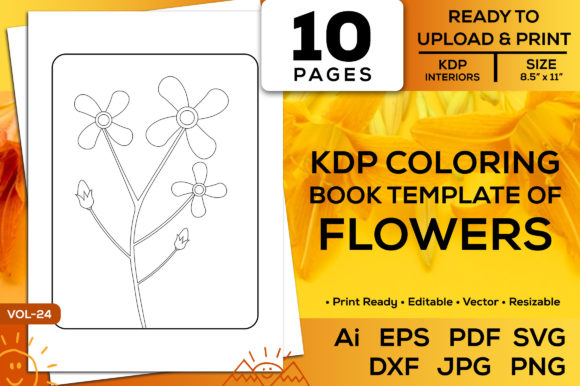 Download Kdp Coloring Book Template of Flower Pdf - Pdf Collection