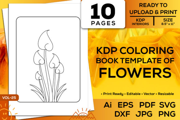 Download Kdp Coloring Book Template of Flower Pdf - Pdf Collection