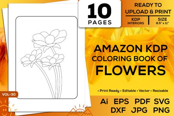 Download Kdp Coloring Book Template of Flower Pdf - Pdf Collection