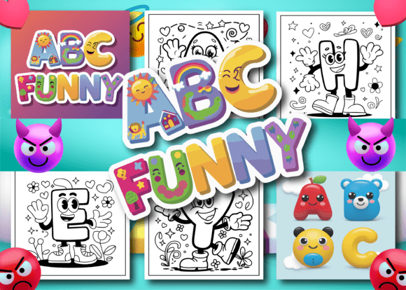 Download ABC Funny Bold &amp; Easy Coloring Book for - Premium Resources
