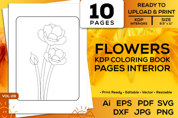 Download Flowers Kdp Coloring Book Interior Pdf - Pdf Collection