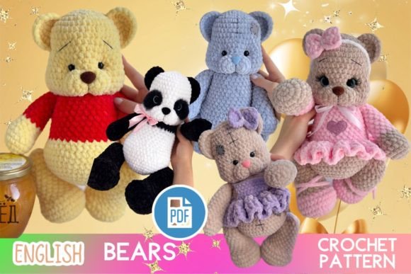 Download Crochet 5 Bears Amigurumi PDF Pattern - Pdf Collection