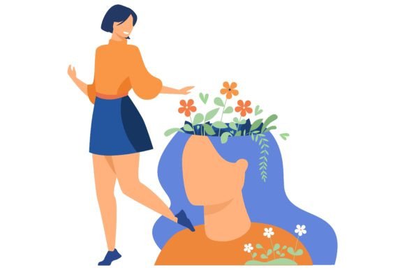 Download Tiny Girl and Beautiful Flower Garden in - Premium Resources